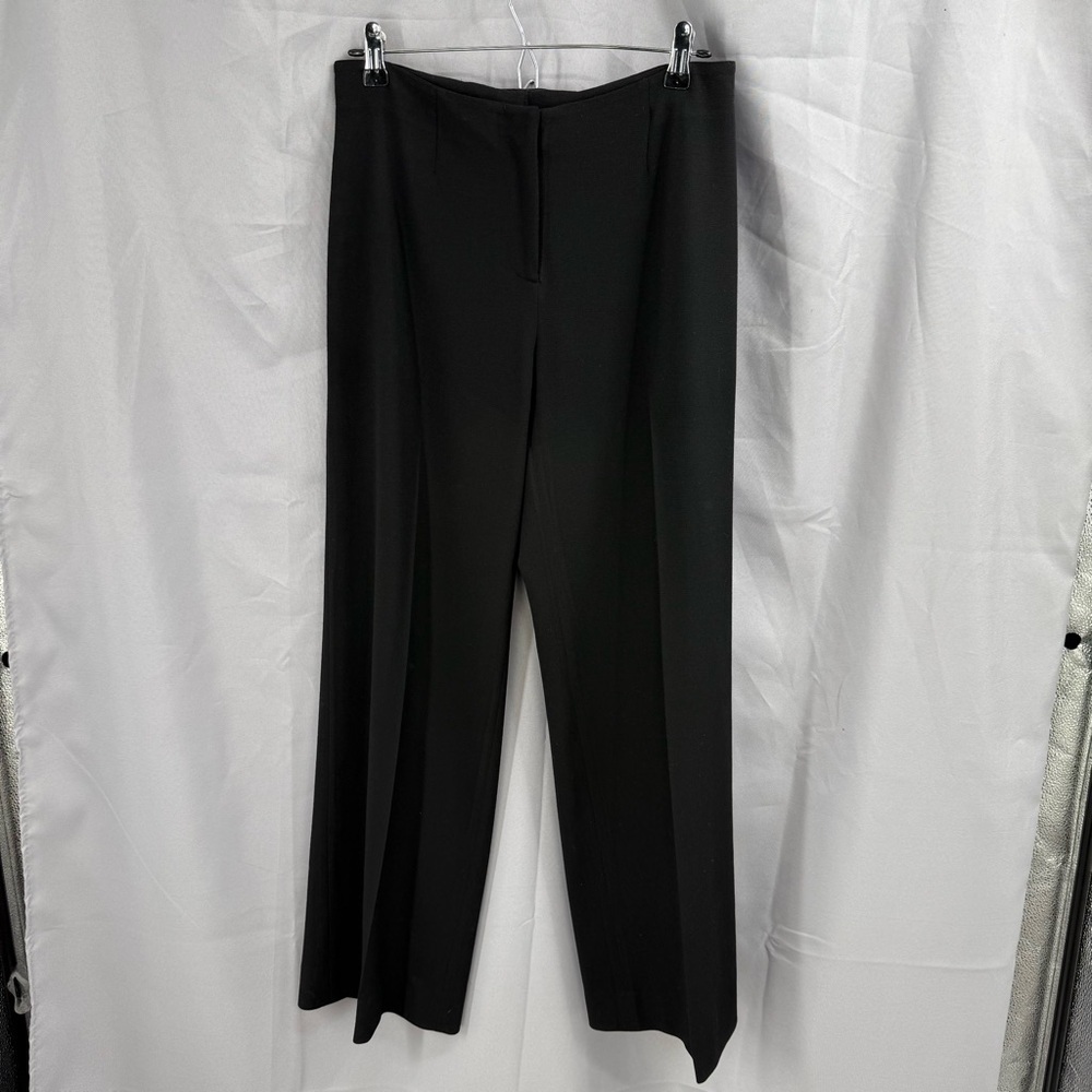 Piazza Sempione Marilyn Wide Leg Trouser Pants Black Wool EU 44 US Size 8